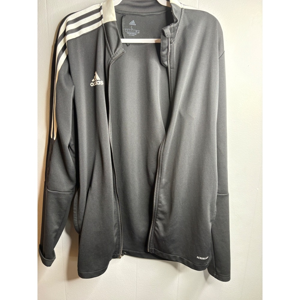 Adidas Mens Primegreen‎ Aeroready Track Jacket Black White Stripe Large
